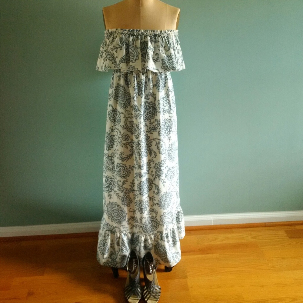 Moda International Maxi Dress Strapless 100% LINEN